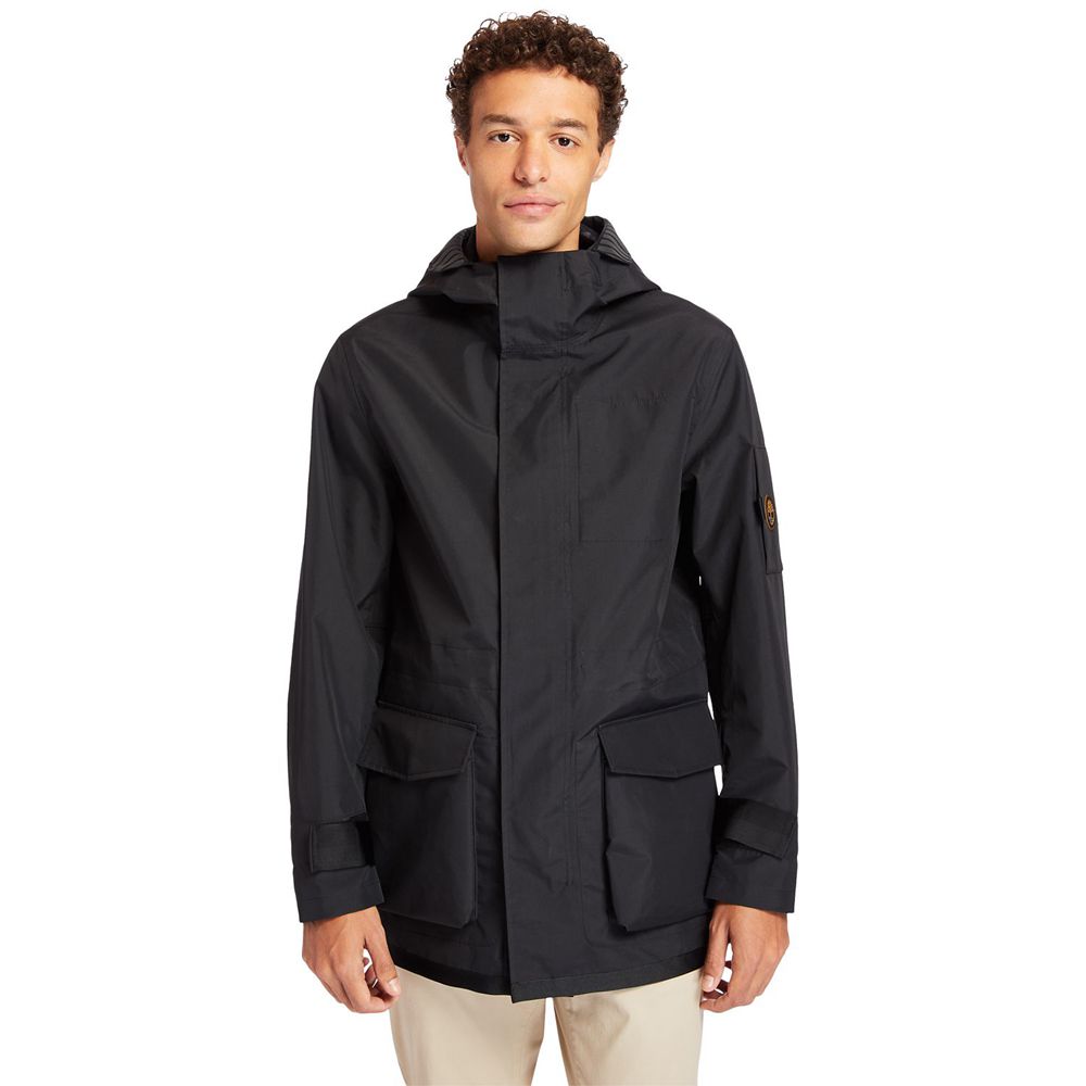 Timberland Mens Jackets Reversible Winter Overcoat - Black - India LE1570692